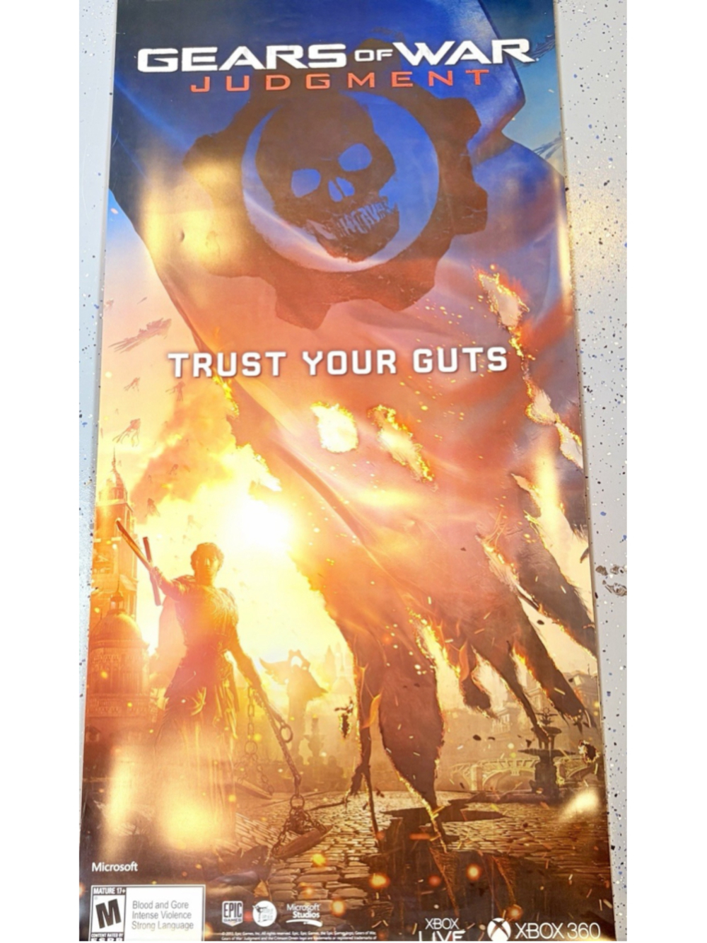 Gears of War Judgment Trust Your Guts PVC Promo Poster 28x58 Xbox 360